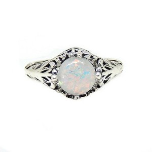 Fran Statement Ring for Women Fire Opal Filigree Style Ginger Lyne Collection - 1 of 4