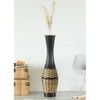 Uniquewise Antique 34-inch-tall Trumpet Style Floor Vase - Versatile Entryway or Living Room, or Bedroom Decor with Decorative Bamboo Brown - 2 of 4