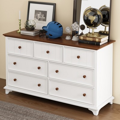 Whisen Wooden Captain Two-Drawer Nightstand Kids Night Stand End Side Table