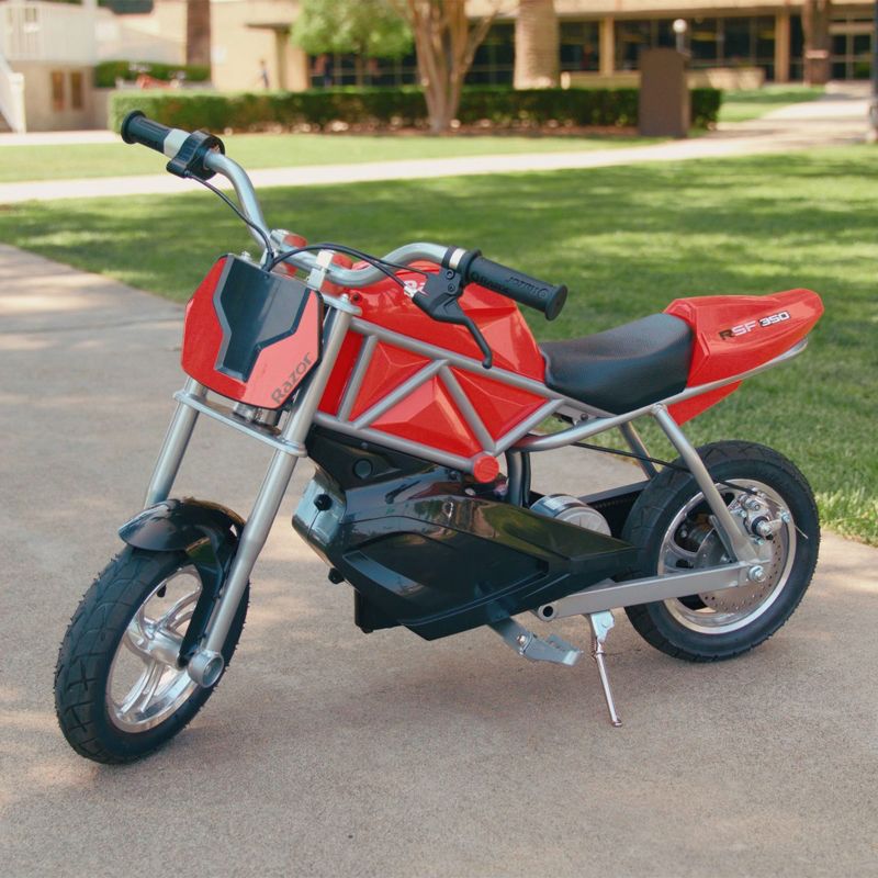 Razor RSF350 Electric Bike with Pneumatic Tires, Chain Driven Motor, and Hidden Compartment Supports 140 Pounds and Speeds of 14 Miles per Hour, Red, 2 of 7