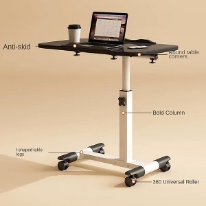 Overbed Bedside Table with Wheels, Mobile Hospital Bedside Table with Tilting Desktop, Adjustable Height Over The Bed Table - 1 of 4
