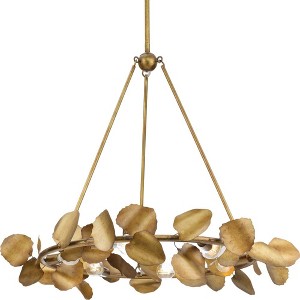 Progress Lighting, Laurel Collection, 6-Light Chandelier, Gold Ombre, Gilded Silver Leaves, Transitional Elegance - 1 of 3