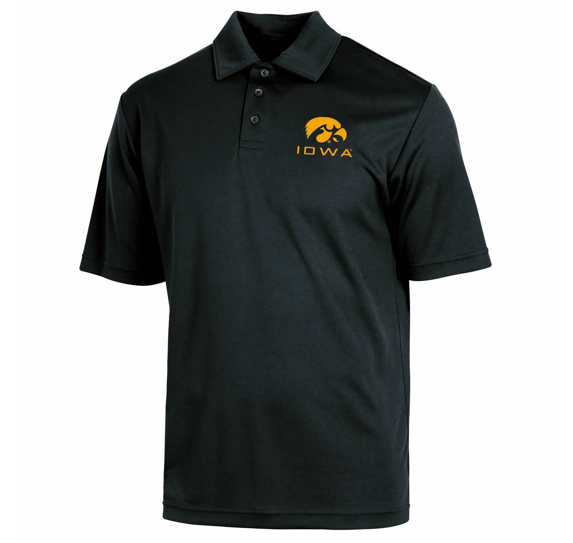 NCAA Iowa Hawkeyes Men's Polo T-Shirt - M: Lightweight Polyester, Solid Pattern