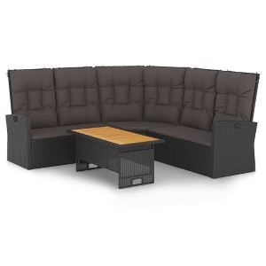 vidaXL Garden Lounge Set Black - 1 of 4