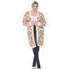 PS Leopard Print Open Front High Pile Fleece  Coat - White Mark - 2 of 4