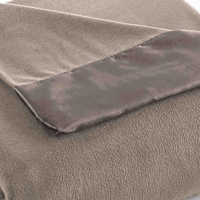 Full Hazelnut Micro Flannel Fleece Blanket with Satin Hem