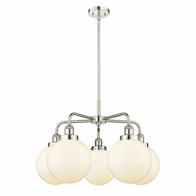 Beacon - 5 Light Stem Hung Chandelier In Art Deco Style-17.38 Inches Tall and 26 Inches Wide