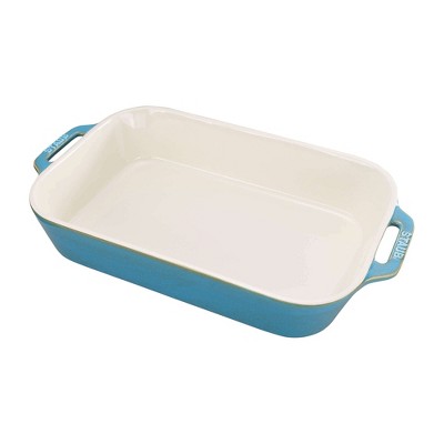 Staub 13 x 9 Rectangular Ceramic Baking Dish - Rustic Turquoise