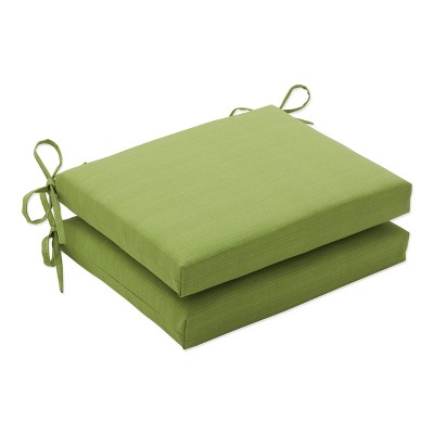 Outdoor 2-Piece Square Seat Cushion Set - Green Forsyth Solid