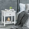 Costway 2PCS Nightstand Sofa End Side Table W/ Storage Drawer Bottom Shelf White - image 2 of 4