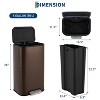 Trash Can with Lid for Kitchen,3.2 Gallon Step-On Garbage Can with Removable Inner Bucket - 3 of 4
