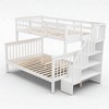 Twin-Over-Full Bunk Bed with Trundle, Storage Staircase, and Guard Rail, No Box Spring Required - 3 of 4