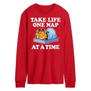 Men's - Garfield - Take Life One Nap Long Sleeve Graphic T-Shirt - 1 of 3