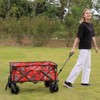 FURNIinspire Outdoor Serving Carts Utility Park Garden Cart Tool Customized Color Folding Camping Trolley Outdoor Beach, Red, 37.8"*21.2"*34.45" - 2 of 4