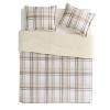 VCNY 3pc Full/Queen Plaid Cotton Reverse to Comforter Set Taupe Brown: Microfiber, Machine Washable, Includes Shams - 3 of 4