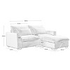2 Seater Corduroy Sofa with Storage Ottoman, Modular Deep Seat Couch, 86.6" Living Room Sectional Sofa-3irtyhousy - 4 of 4