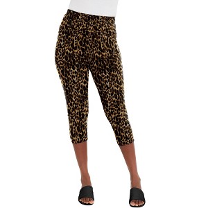 Jessica London Women's Plus Size Everyday Stretch Cotton Capri Legging - 1 of 4