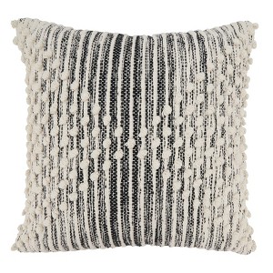 Saro Lifestyle Artisan Woven Stripe Diamond Poly Filled Throw Pillow - 1 of 3