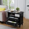 TiramisuBest Farmhouse End Table,Open Space and 2 Drawers Dresser Nightstand with Charging Station - 2 of 4