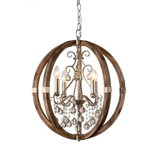 Parrot Uncle 21.7" Farmhouse Silver Crystal Chandeliers - 1 of 4