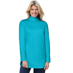 Woman Within Plus Size Perfect Mockneck Tunic - 1 of 4