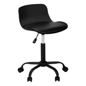 Monarch Specialties Office Chair Adjustable Height Swivel Ergonomic Computer Desk Work Juvenile Metal Pu Leather Look Black Contemporary Modern - 1 of 4