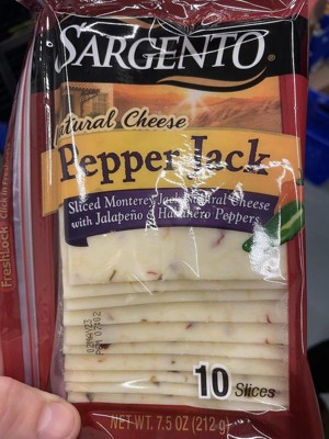 Sargento Natural Pepper Jack Sliced Cheese - 7.5oz/10 Slices : Target