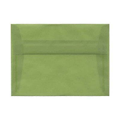 JAM Paper A7 Translucent Vellum Invitation Envelopes 5.25 x 7.25 Leaf Green PACV703