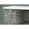 Monarch Specialties Computer Desk Home Office Laptop Left Right Set-Up Storage Drawers 60InchL Work Metal Laminate Grey White Contemporary Modern - 3 of 4
