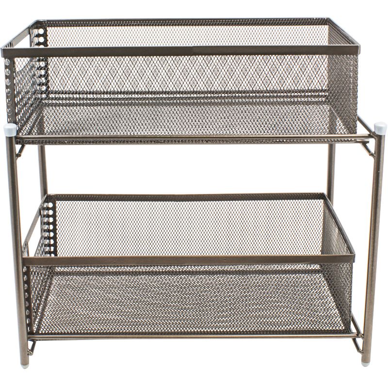 Sorbus 2 Tier Organizer Baskets with Mesh Sliding Drawers Bronze, 4 of 7