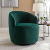 Velvet Fabric Swivel Accent Armchair Barrel Chair With Black Powder Coating Metal Ring,Green - 2 of 4