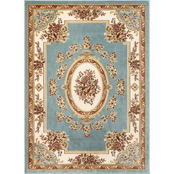 Well Woven Pastoral Medallion French European Floral Formal Traditional Modern Classic Thick Soft Area Rug