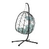 ELJGET Patio Hanging Egg Chair with Stand and Soft Cushion, Dark Gray - 3 of 4