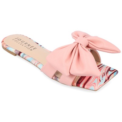 Journee Collection Womens Kealla Slip On Slide Flat Sandals