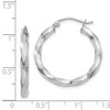 Black Bow Jewelry 3mm x 27mm Polished 14k White Gold Medium Twisted Round Hoop Earrings - 4 of 4