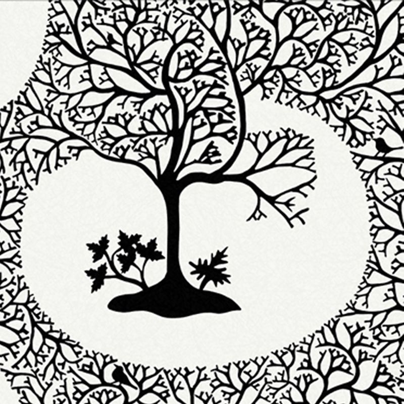 Magical Forest Classic Black and White Trees Trail Paste the Wall Wallpaper, 4 of 5