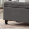 CAVINAS 45" Storage Ottoman with Button Tufted, Modern PU Leather Bench with Wood Frame for Living Room, Bedroom, Entryway - 4 of 4