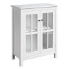 Lavish Home Buffet Cabinet - Sideboard Table with Interior Shelf and Glass Display Doors (White) - 2 of 4