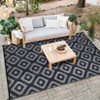 Outdoor Rug Modern Geometric Rug Waterproof Reversible Plastic Straw Rug for Patio Camping RV Balcony Backyard - 2 of 4