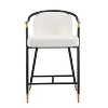 26"H Set of 2 Upholstered Counter Stools, Contemporary Design, Durable Iron Frame,Navy Blue-- Frevyn - 3 of 4