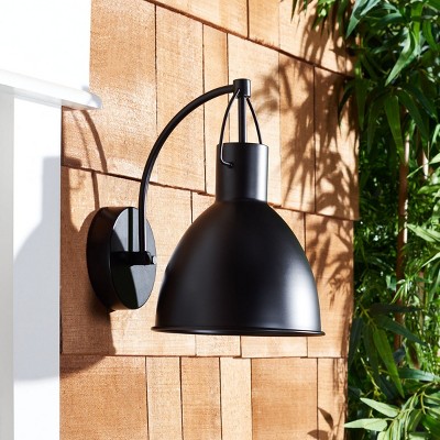 Priestly Black Steel Outdoor Wall Sconce Set of 2