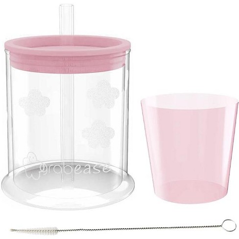 Kids Cup 2 Pack Red Sip-A-Cup Sippy Glass Mugs Built In Straw FREE SHIPPING