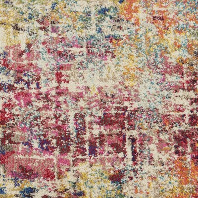 Ivory Abstract Tufted 26.5'' Synthetic Runner Rug