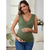 INSPIRE CHIC Women's 2 Pcs Crossover Ruched Maternity Sleeveless Basic Shirt Tank Nursing Tops - 2 of 4