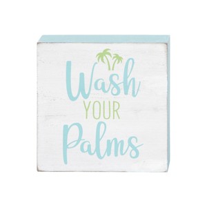 C&F Home Wash Your Palms Wood Block Shelf Sitter - 1 of 4