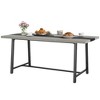 HOMCOM Industrial Dining Table for 8 People, 70.9" Long Rectangular Kitchen Table with Large Tabletop and Steel Legs for Dining Room, Distressed Gray - 4 of 4