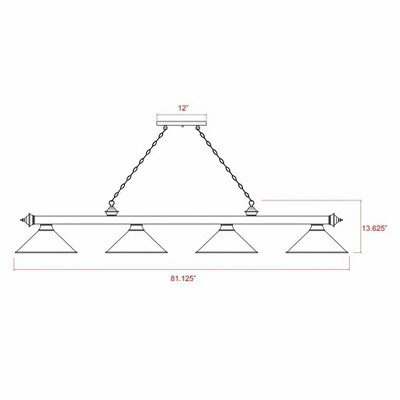 Z-Lite Cordon 4 - Light Chandelier in  Bronze Plate