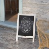 Emma and Oliver 48"x24" Rustic Vintage Double-Sided Folding Magnetic Chalkboard with 8 Chalk Markers, 10 Chalkboard Stencils and 2 Rustic Magnets - 2 of 4