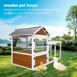 Large Outdoor Chicken Coop Wooden Chicken Coop, Waterproof PVC  Gradient 80 Inch For Outdoor Backyard Farm Rabbit Small Animal Poultry - 1 of 4