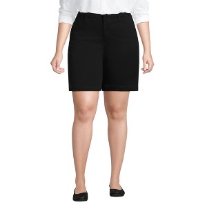 Lands' End Women's Plus Size Elastic Back Classic 7" Chino Shorts - 1 of 4